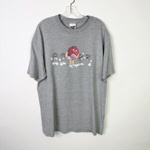 Vintage Y2K M&M World T Shirt XL Grey Promo Candy Graphic Tee Red